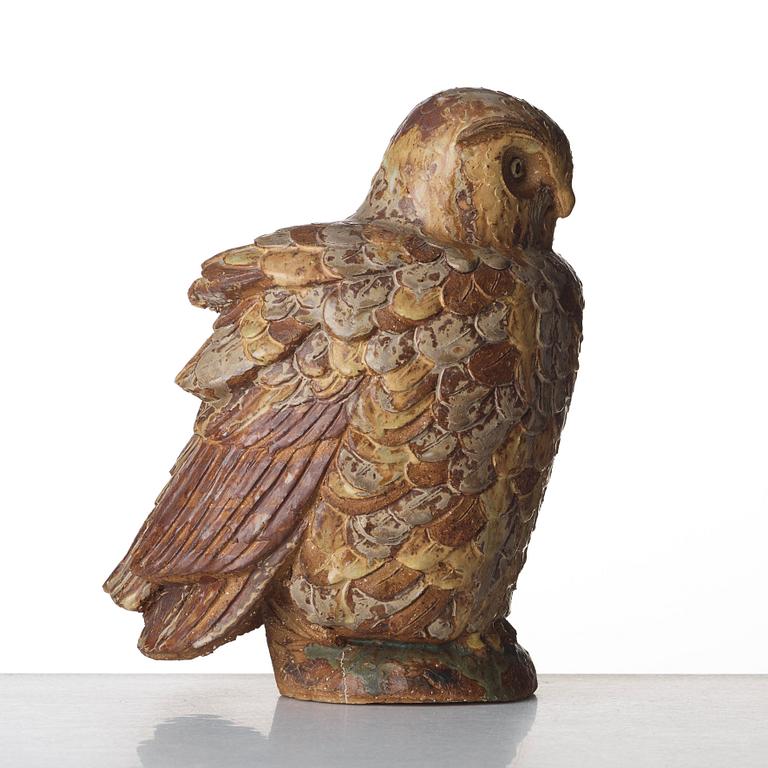 Tyra Lundgren, skulptur, berguv, Gustavsberg 1950-tal.