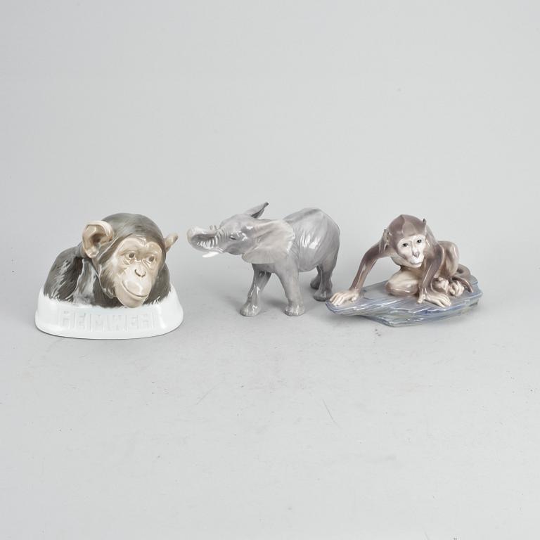 FIGURINER, 3 st, porslin, Royal Copenhagen, Rosenthal samt Dahl Jensen. Danmark och Tyskland.