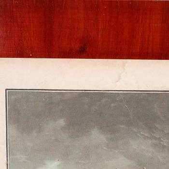 Six etchings in color by Charles-Melchior Descourtis after Jean-Frederic Schall, 18th or 19th century.