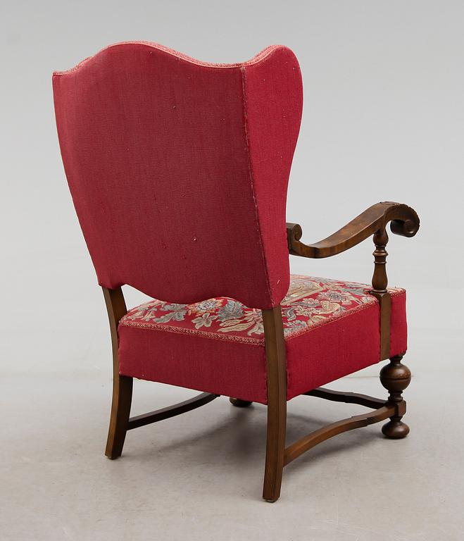 FÅTÖLJ, barockstil, 1900-talets mitt.