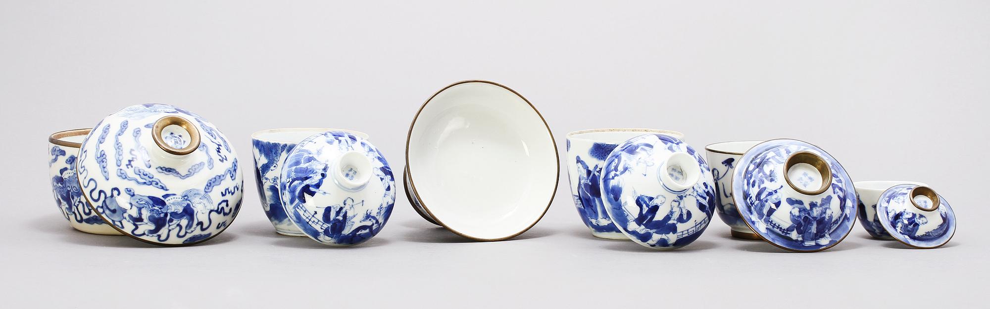 PARTI PORSLIN, 6 delar, Kina, 1800/1900-tal.