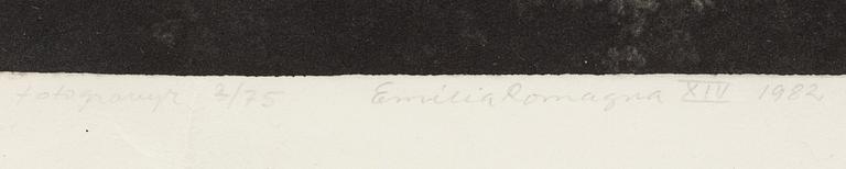 Lennart Olson Photoengraving "Emilia Romagna XIV,1982" signed, numbered and dated 1982.