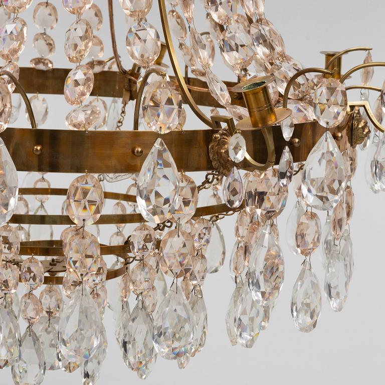 A Gustavian style chandelier, second half of the 20th Century.