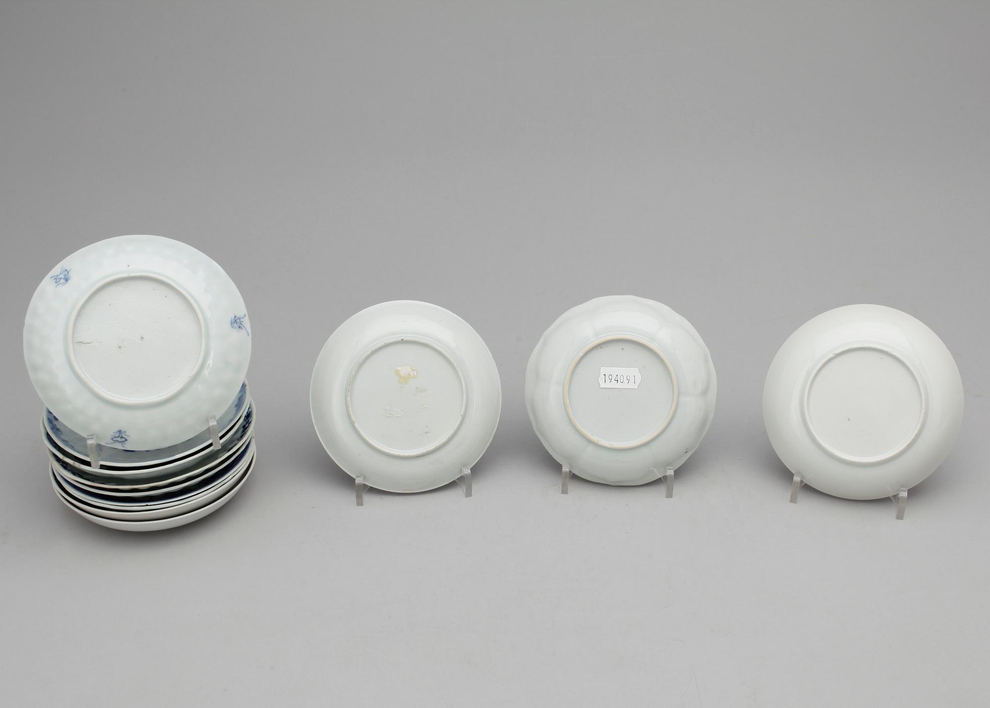 FAT samt KOPPAR, 12 st, porslin, Kina 1800 samt 1900-tal.