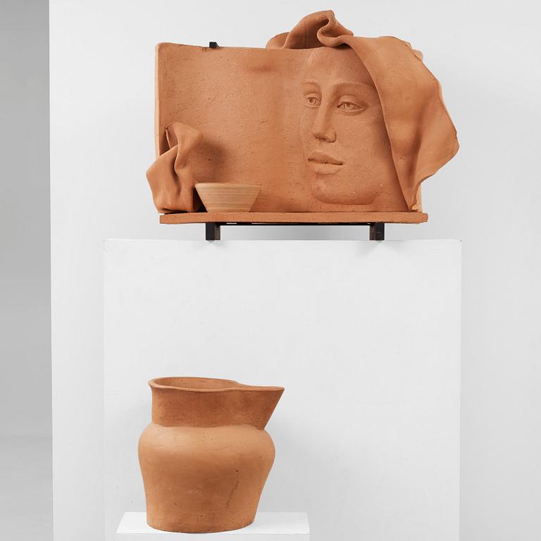Hertha Hillfon, HERTHA HILLFON, a terracotta sculpture, 2 pieces, Stockholm.
