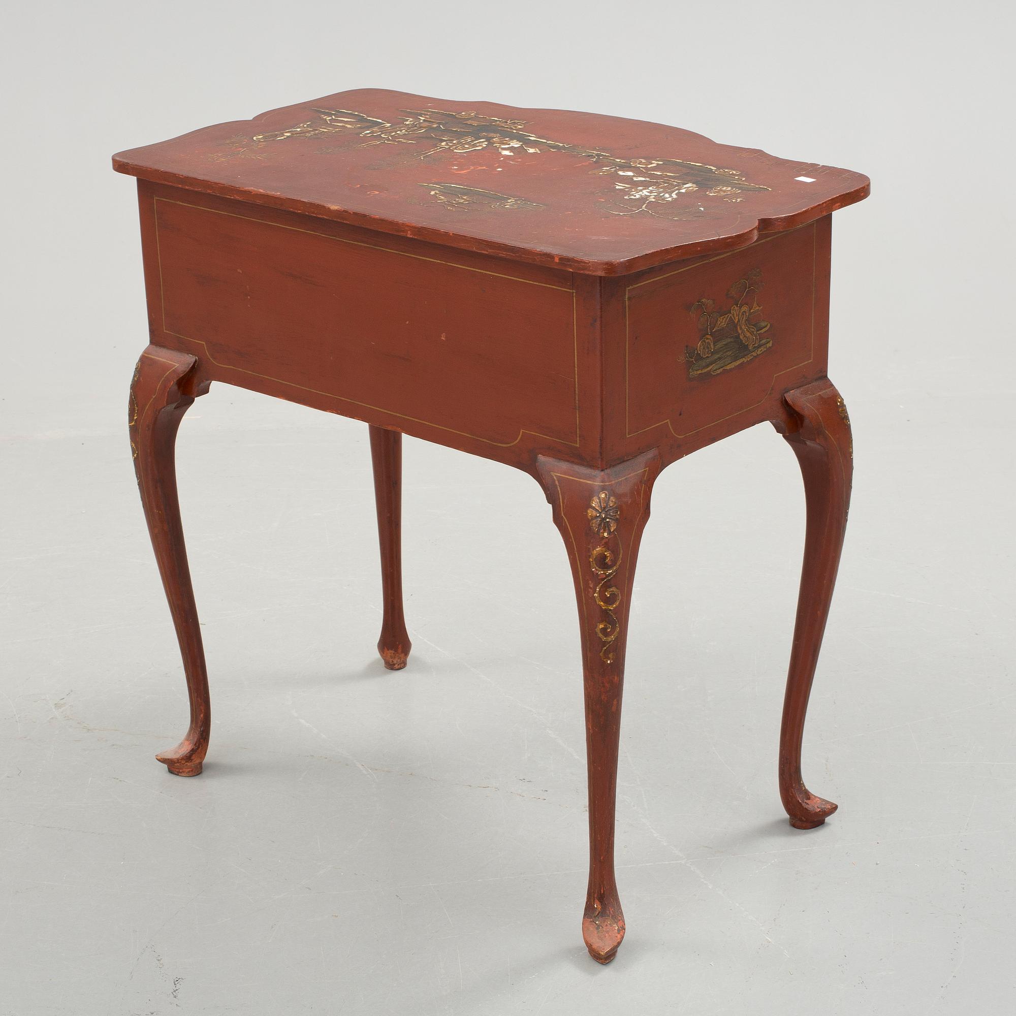 DAMARBETSBORD. Senbarockstil. 1800/1900-tal.