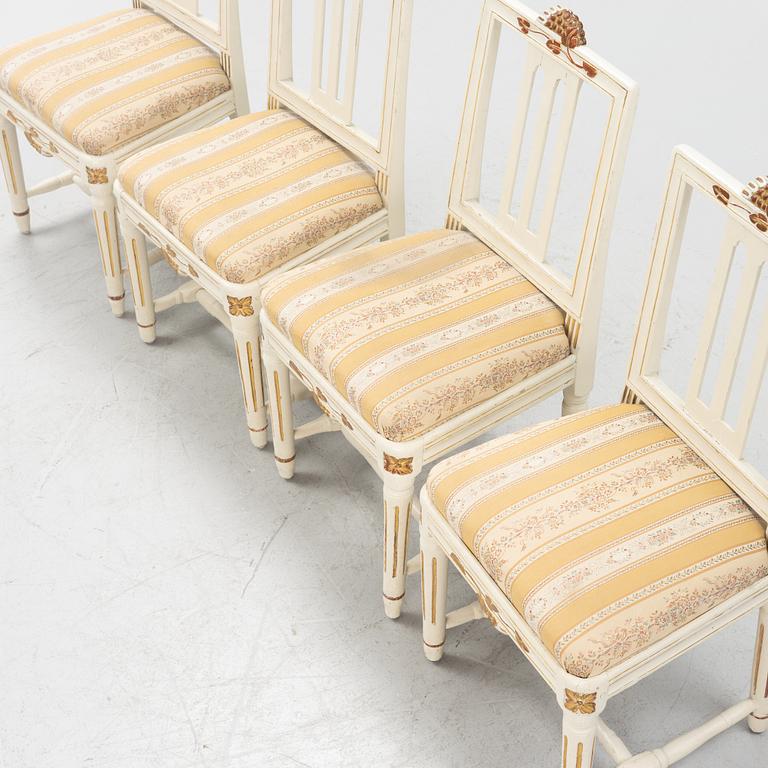 Stolar, 4 st, gustavianska, Lindome, omkring år 1800.