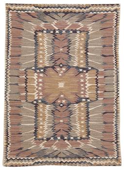 RUG. "Strålblomman grå". Gobelängteknik (tapestry weave). 231 x 168 cm. Signed AB MMF BN.