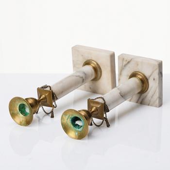 A pair of Late Gustavian candlesticks.