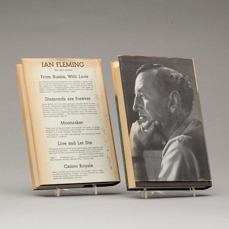 IAN FLEMING, 2 st,  "Goldfinger" samt "Thunderball", Jonathan Cape, Thirty Bedford Square London. 1959 samt 1961.