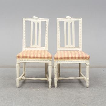 A pair of late 18th century Gustavian chairs.