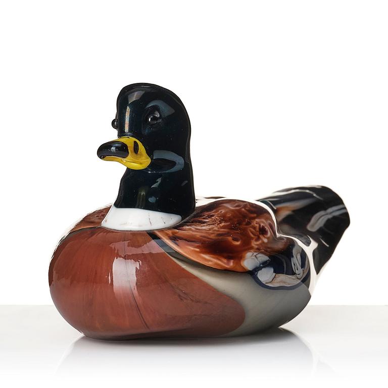 Toni Zuccheri, a glass sculpture of a duck, Venini, Italy 1960s.