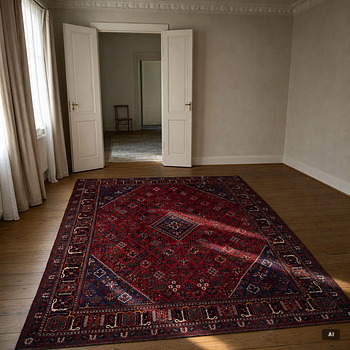 An oriental rug, c. 365 x 285 cm.