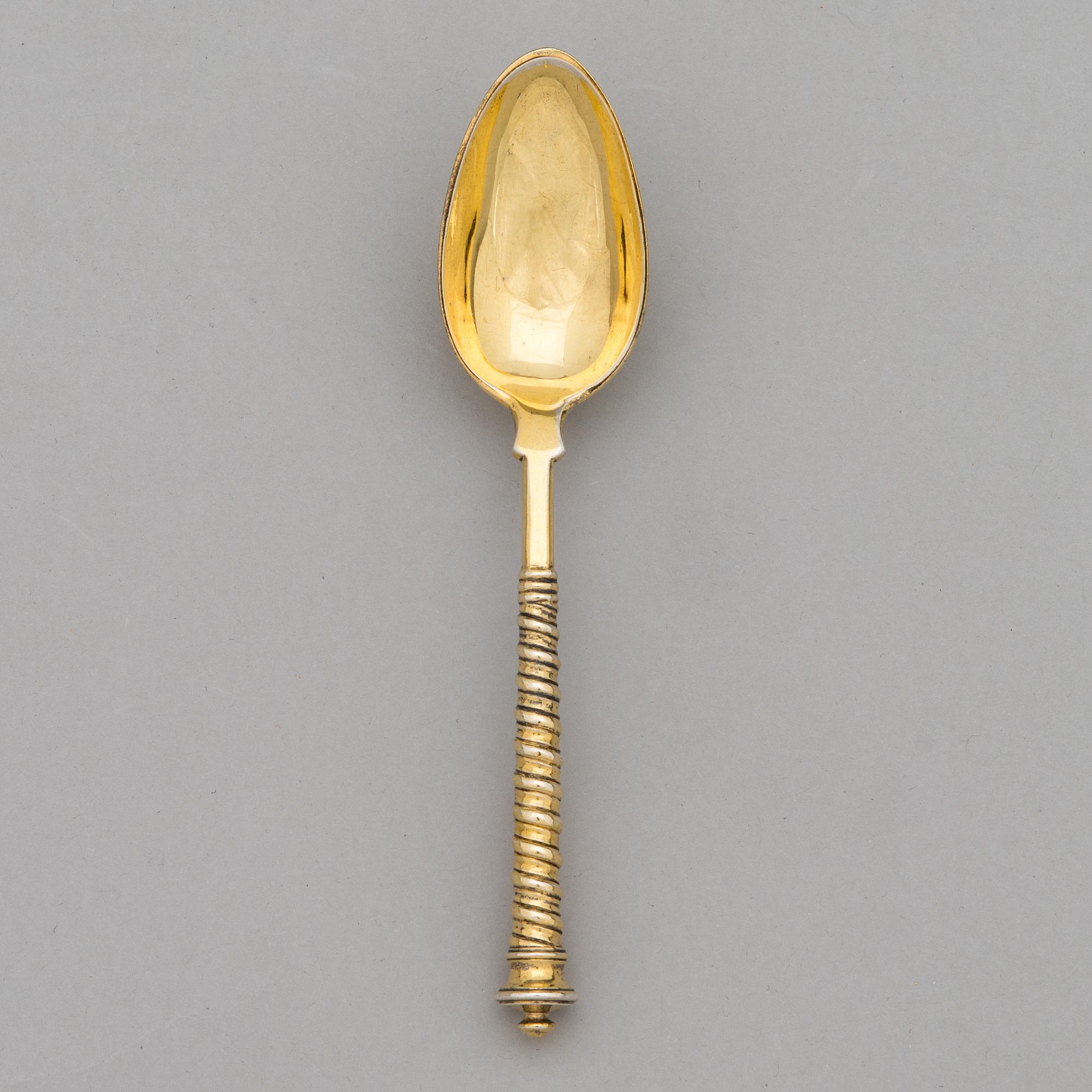 Ignati Sazikov, Serveringssked, förgyllt silver, S:t Petersburg 1860-tal.