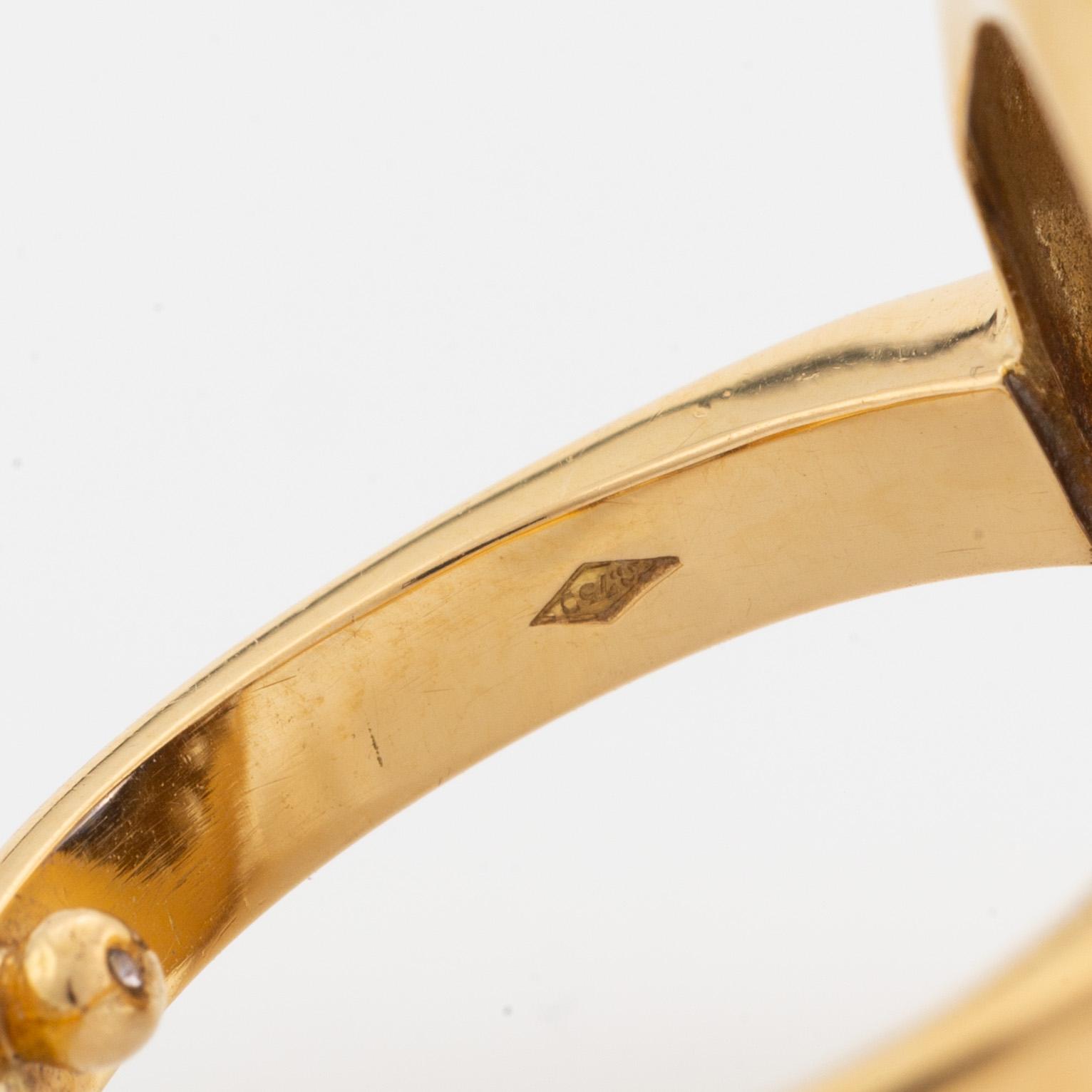 Sapphire and brilliant cut diamond cocktail ring.