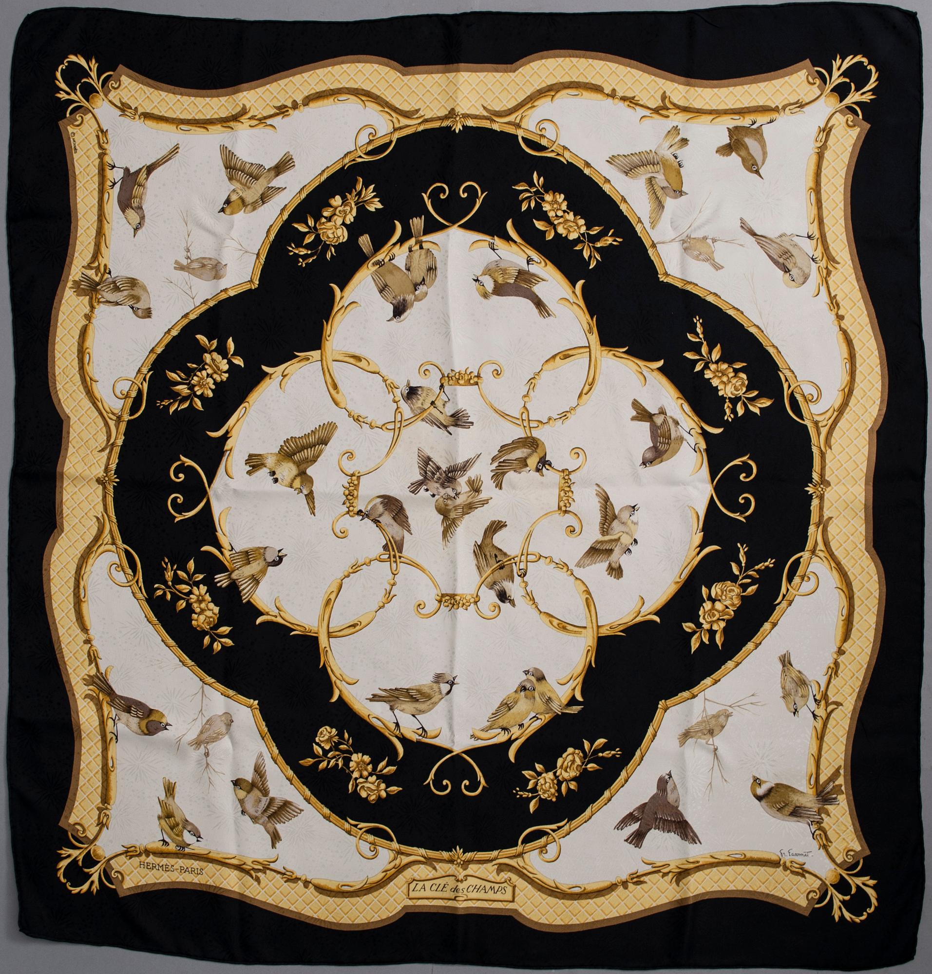 SCARF, "La Clé des Champs", design Françoise Façonnet, Hermés,.