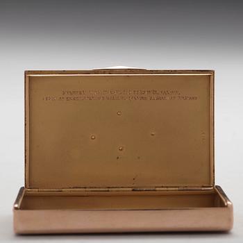 A Russian early 20th century gold case, mark of Morozov, St Petersburg 1908-1917.