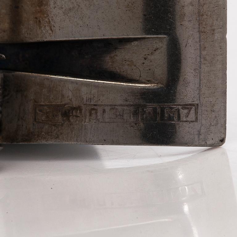 Elis Kauppi, Cufflinks and brooch, silver, Kupittaan Kulta, Turku, 1960s.