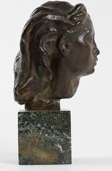 JOHN LUNDQVIST, skulptur, brons. Sign.