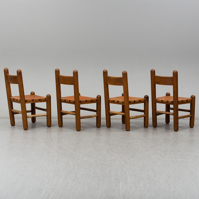 A set of four pine chairs, second half of the 20th century.