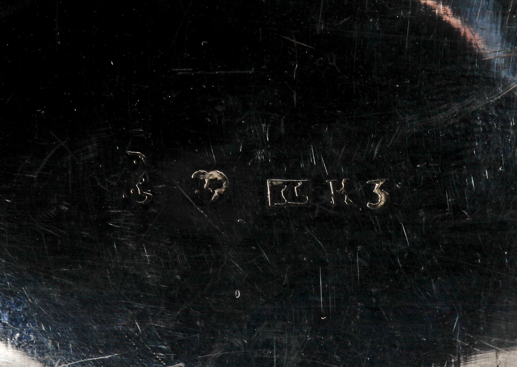 SOPPSLEV samt STRÖSKED, silver, bl.a. Jonas Lindberg. 1800-tal. Total vikt ca 92 g.