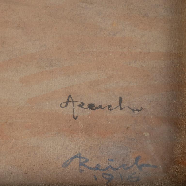 Adolf Reich, watercolour, signed.