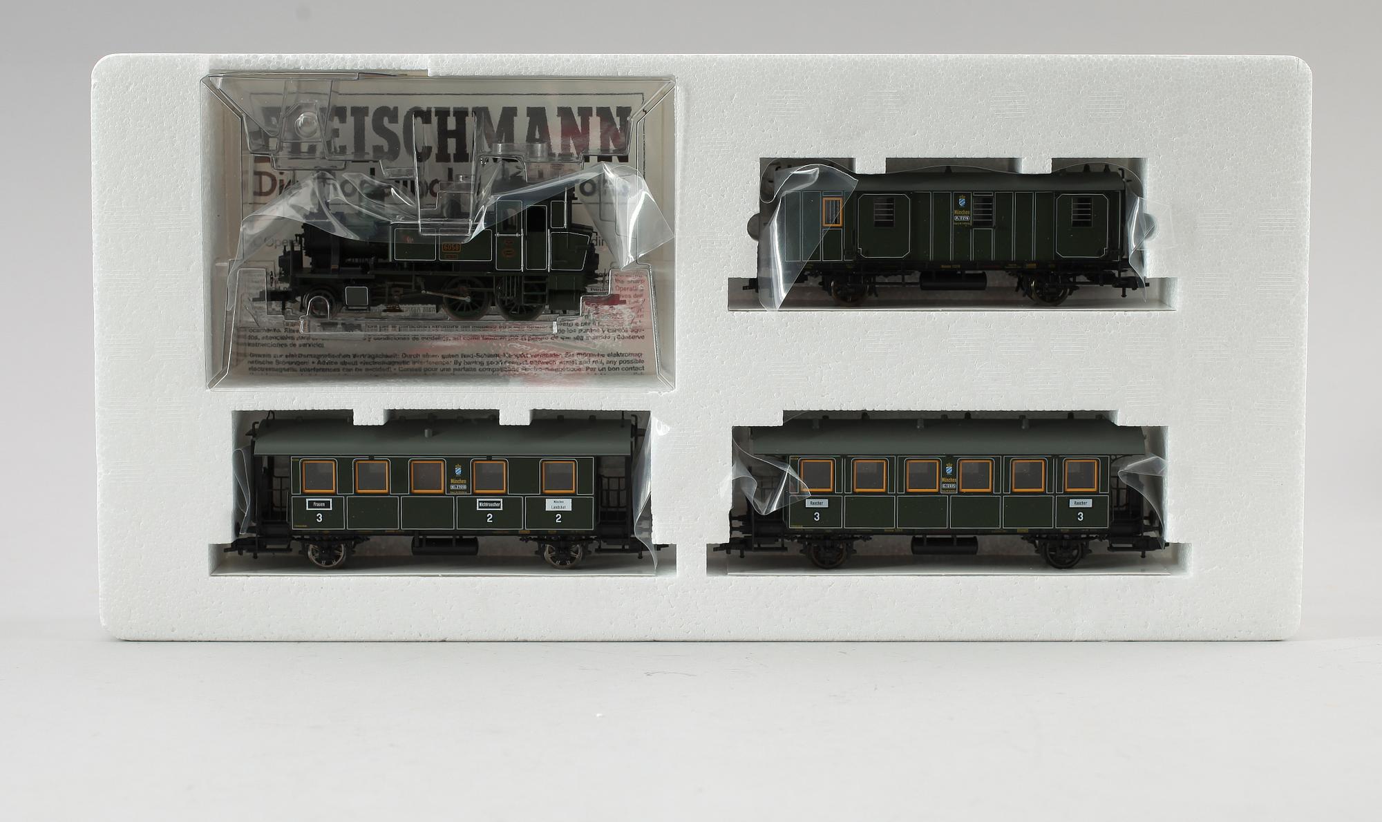 MODELLTÅGSSET, 2 st, Fleischmann, Tyskland.