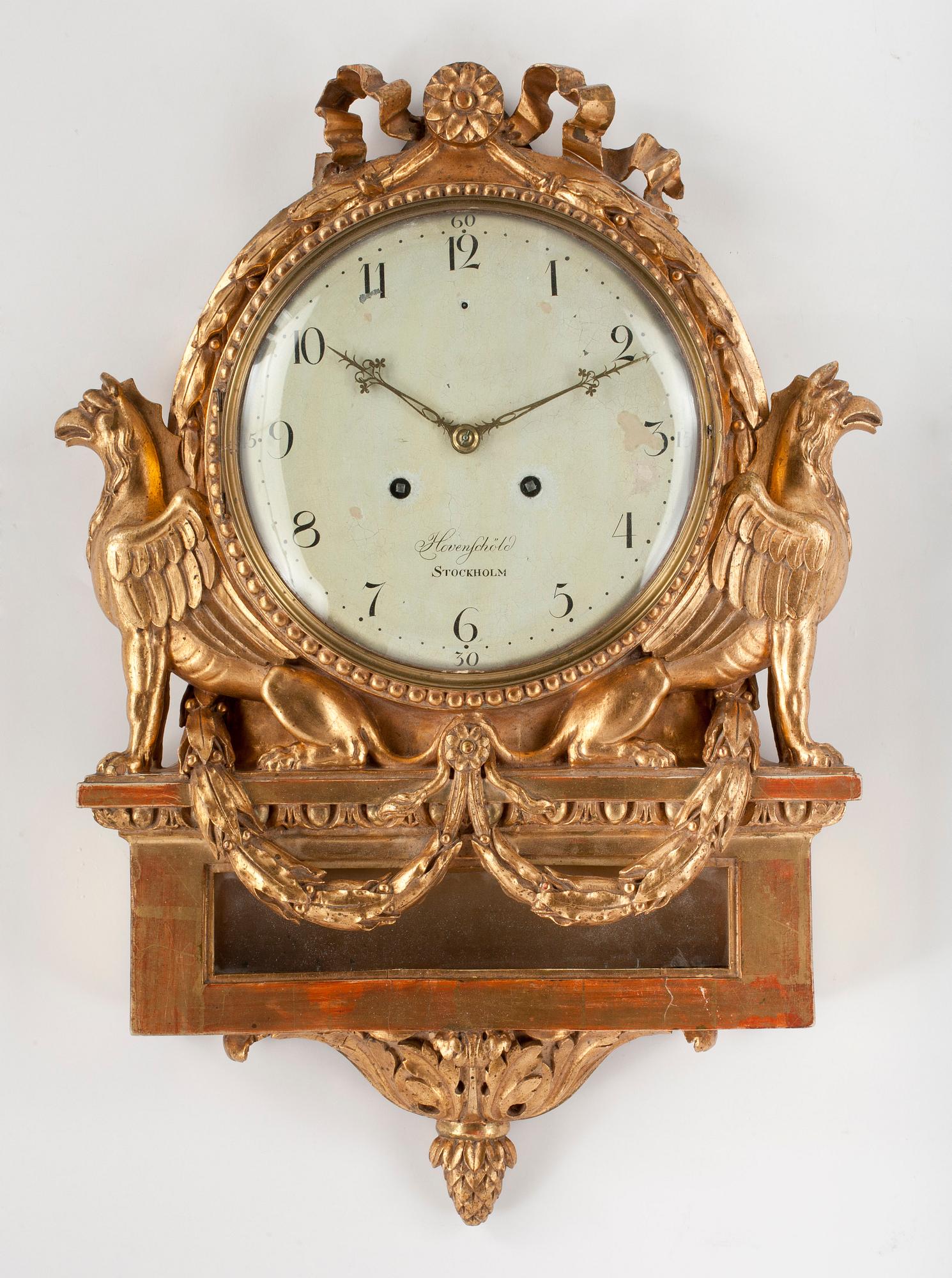 VÄGGPENDYL, gustaviansk, Joachim Hovenschöld Stockholm. Verksam 1767-1800.