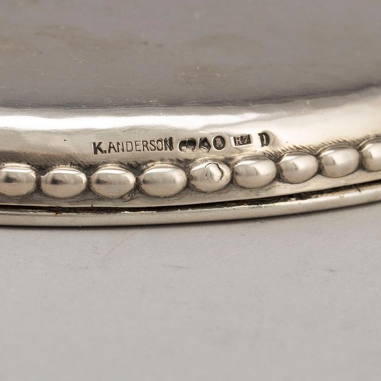 A Swedish silver hand mirror, maker's mark K. Anderson, Stockholm 1919.