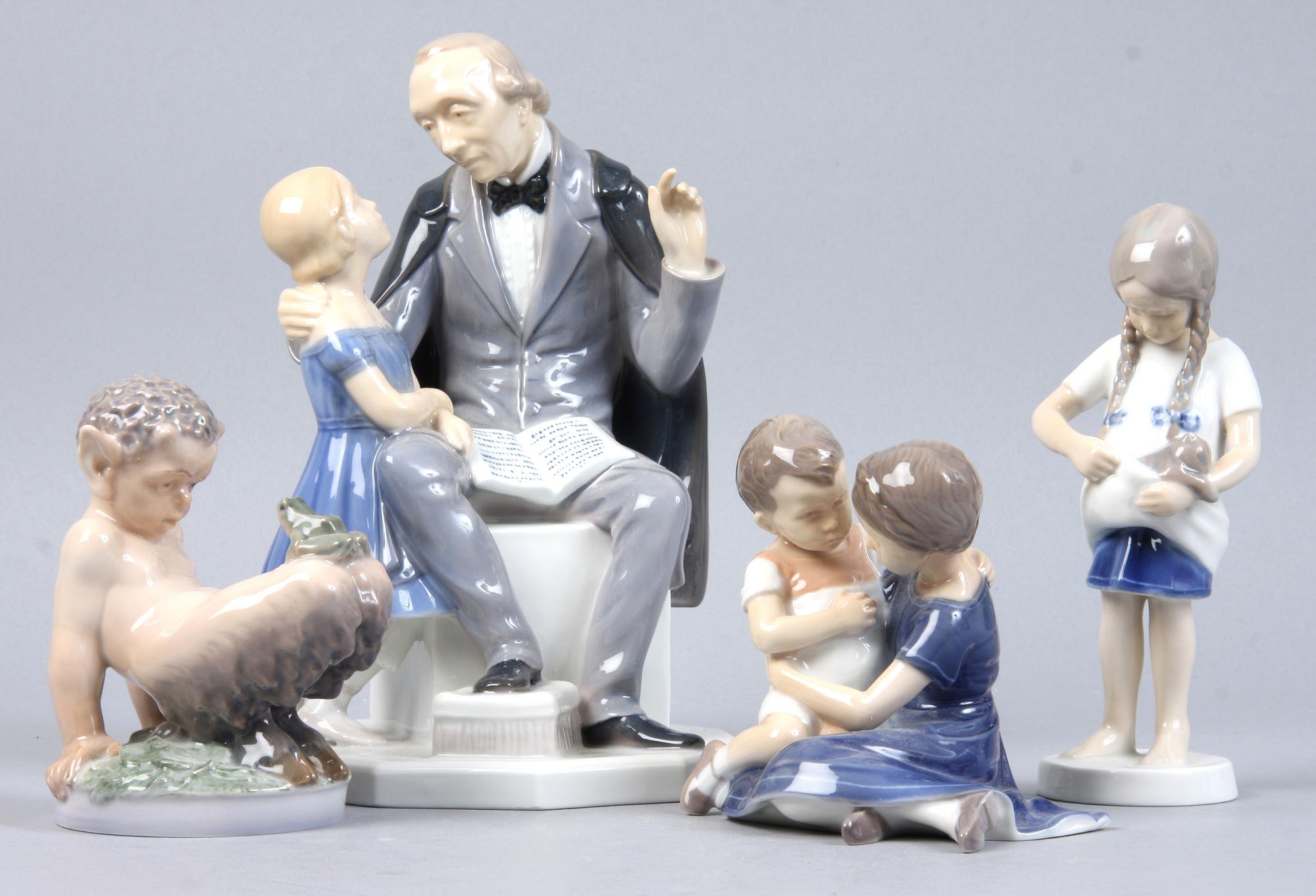 FIGURINER, 4 st, porslin,Bing o Gröndal samt Kongelig Dansk.