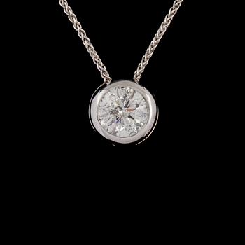HÄNGE, 18k vitguld med briljantslipad diamant, 1.43 ct. Vikt 4 g.