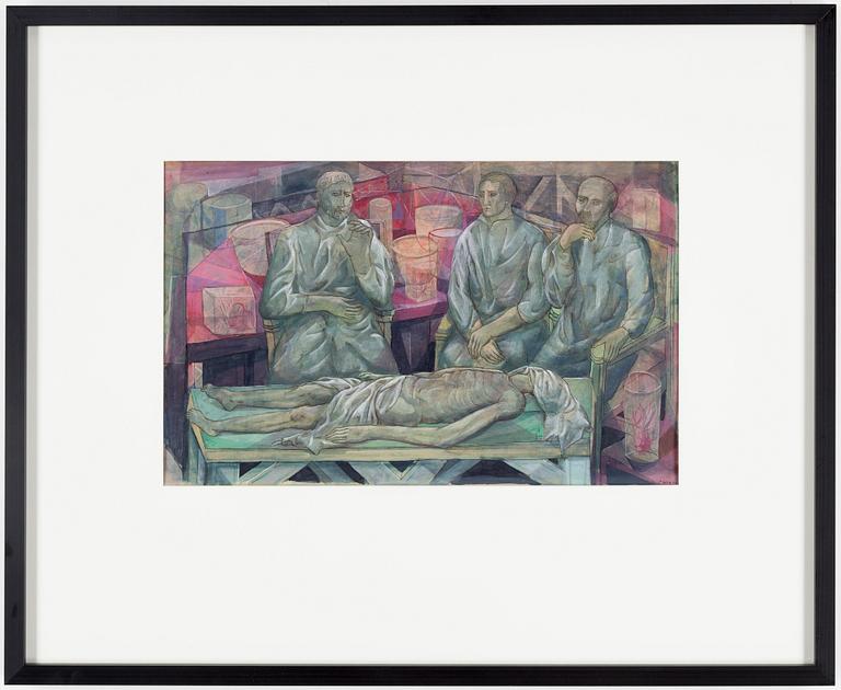 PETER WEISS, gouache and watercolour on paper, signed P Weiss and dated 46.