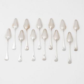 A set of twelve silver spoons, model 'Patricia', marks of W&S Sorensen, Denmark.