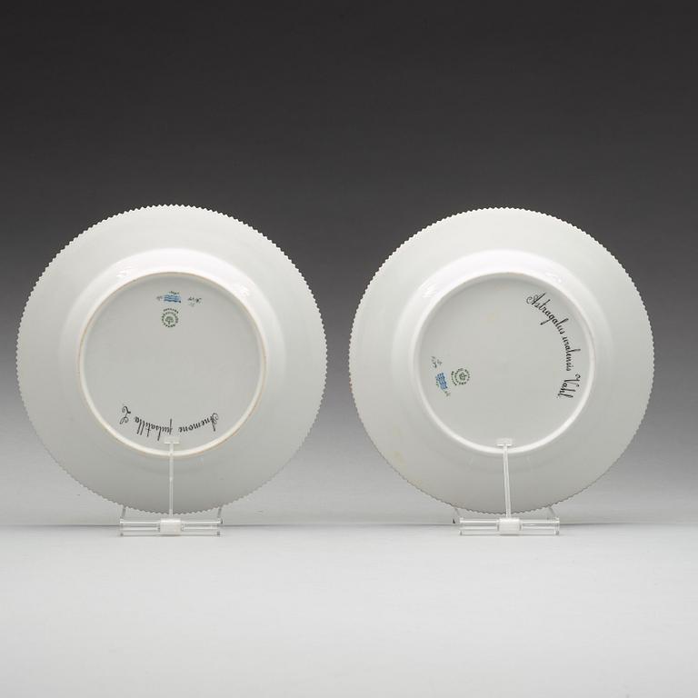A set of seven Royal Copenhagen 'Flora Danica' dinner plates, 20th Century.