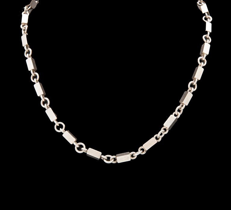 Wiwen Nilsson necklace silver rod chain, Lund likely 1948.