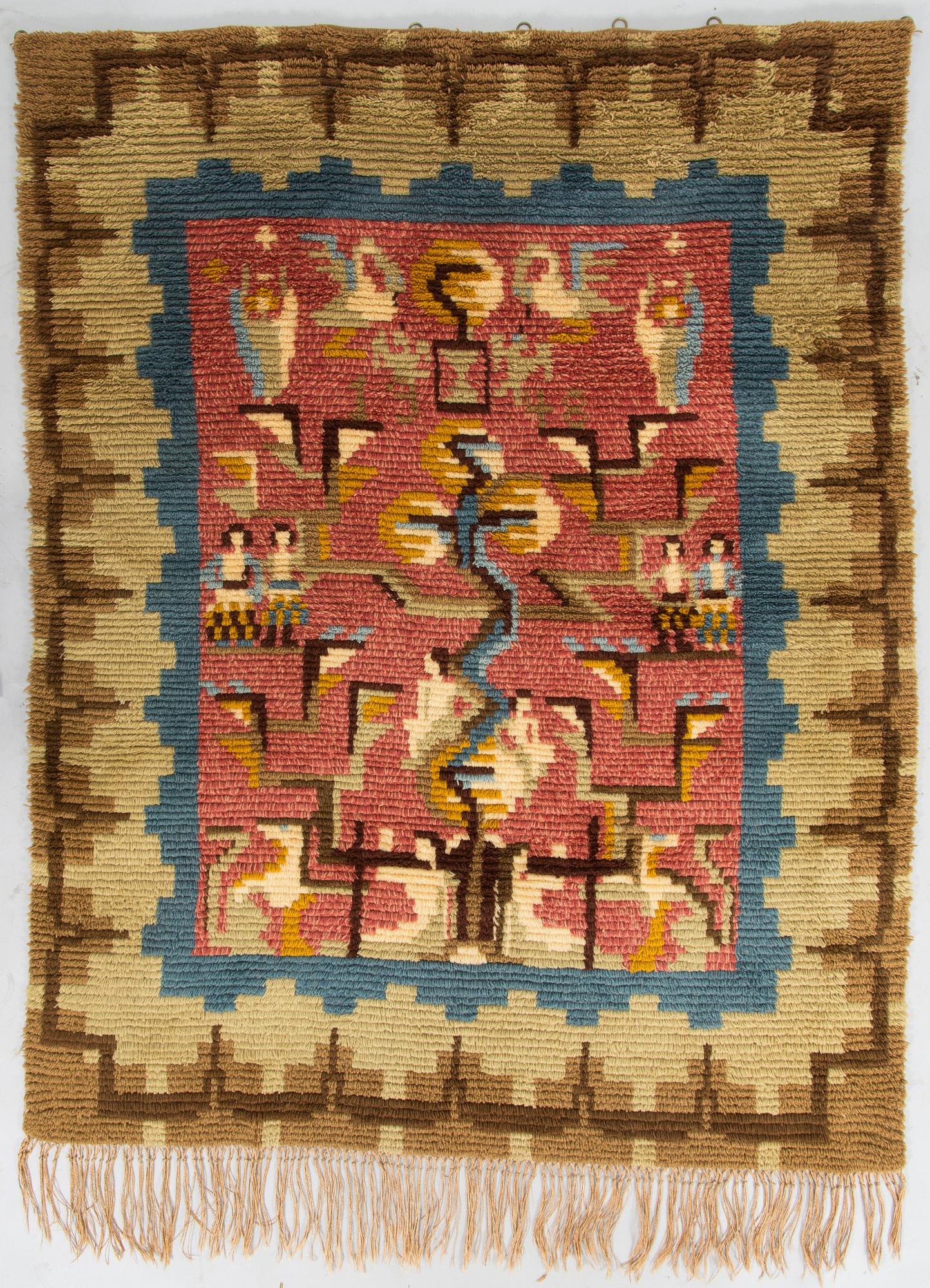 Ester Ax, rya, modell för Neovius. Ca 177x138 cm.