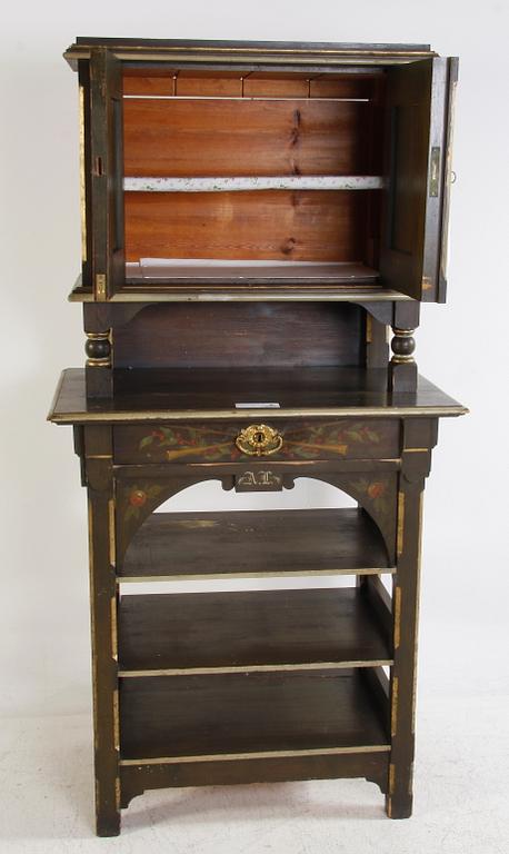 SERVERINGSBORD MED ÖVERSKÅP, tidigt 1900-tal.