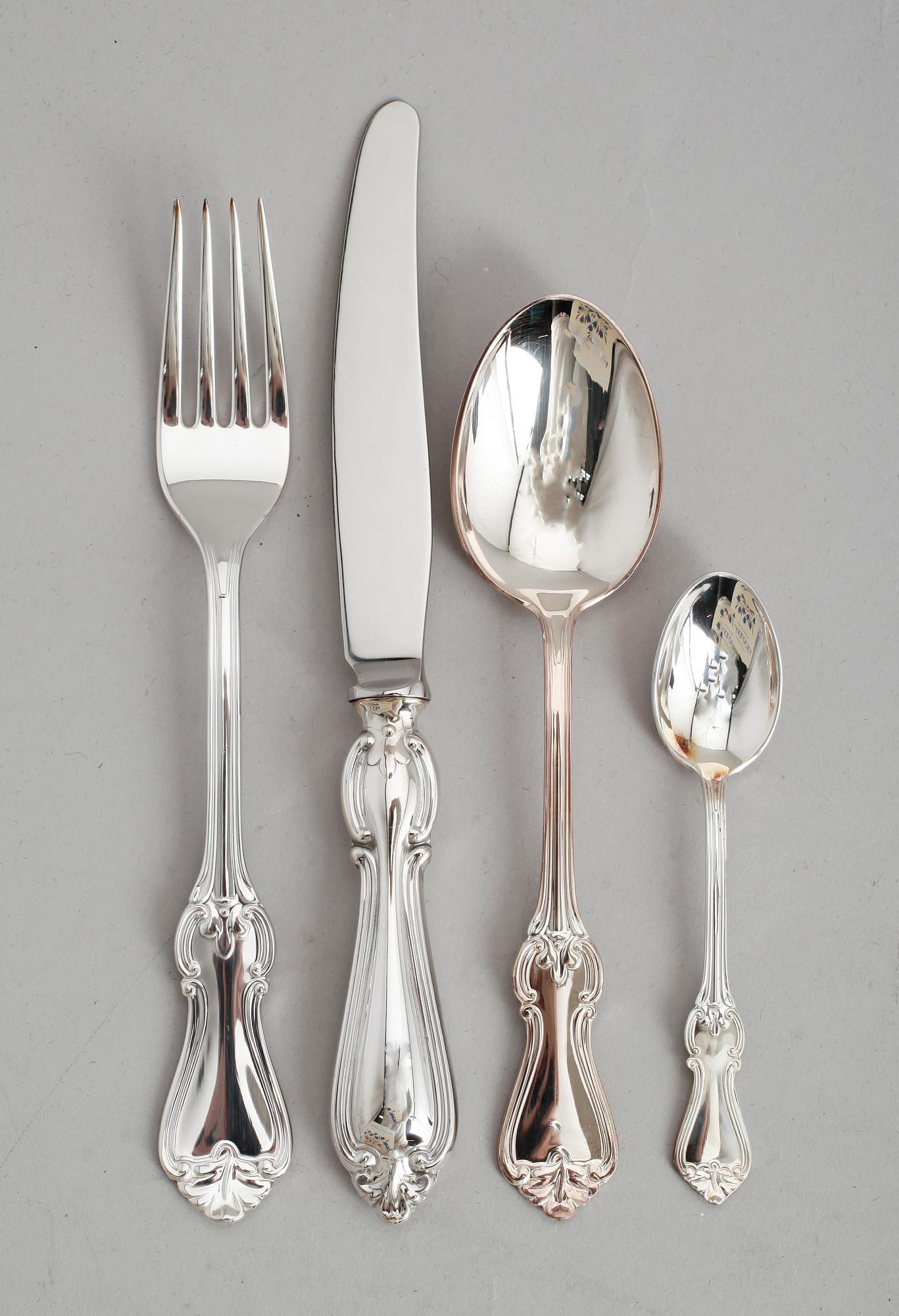 BESTICK, 50 delar, nysilver, GAB, modell Olga.