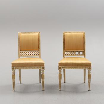 A PAIR OF LATE GUSTAVIAN CHAIRS.