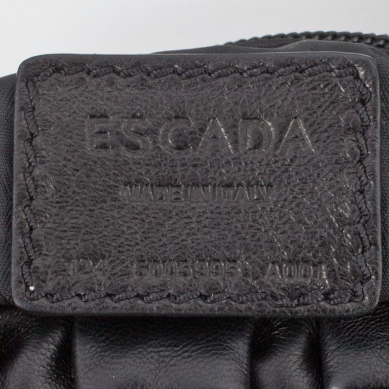 ESCADA, a black leather shoulder bag.