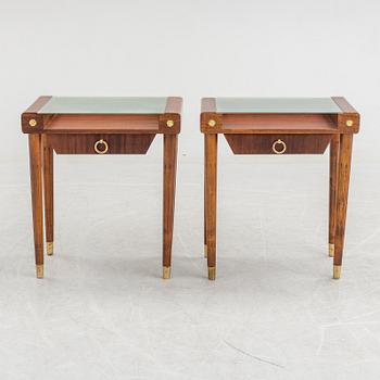 A pair of bedside tables, mid 20th century.