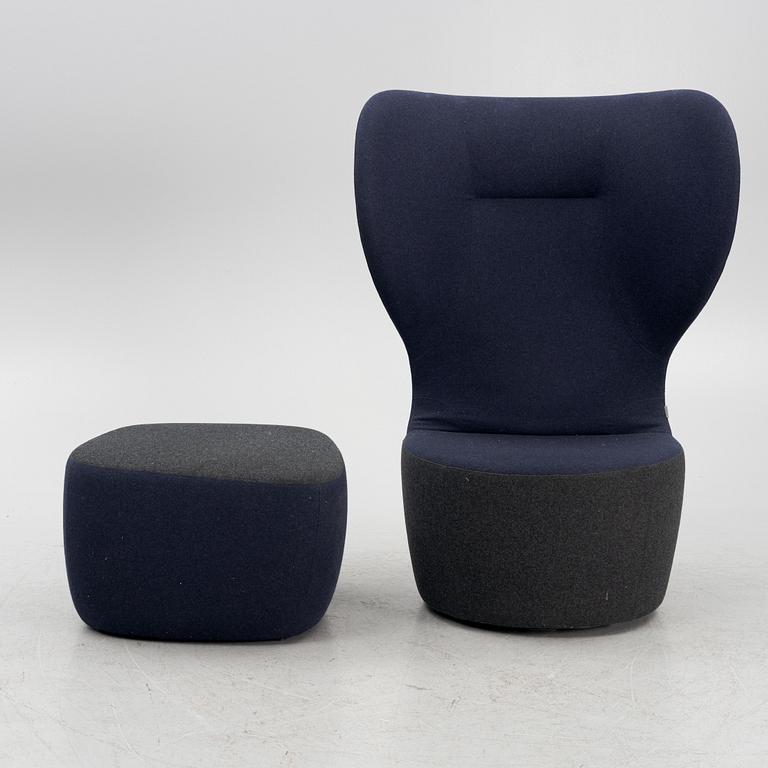 UN Studio/Ben van Berkel, a 'Seating Stones' armchair with a foot stool, Walter Knoll.