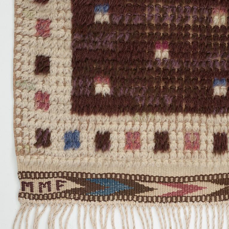Märta Måås-Fjetterström, Matta, rya, ca 140 x 64,5-66,5 cm, signerad MMF.