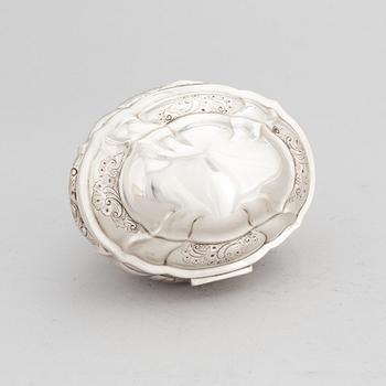 A silver sugarbox by Clement, Copenhagen 1880.