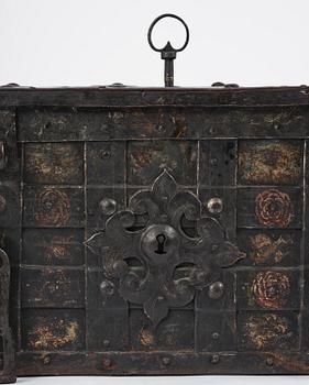 A Baroque German presumably Nuremberg iron 'Armada' chest, later part of the 17th century.