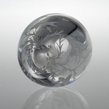 EDWARD HALD, VASE, glass, signed Orrefors Graal Nr 1550 Edward Hald.