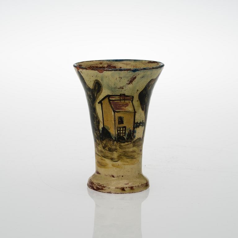 GERDA THESLEFF, A CERAMIC VASE. Signed GT, Finland. 1919.