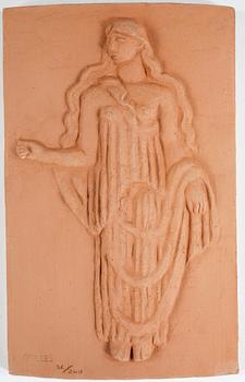 CARL MILLES, efter, väggplakett, terracotta, numrerad 32/200.