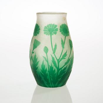 A Karl Lindeberg Art Nouveau cameo glass vase, Kosta.