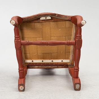 A set of four Swedish rococo chairs, later part 18th century.